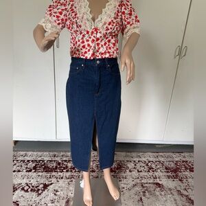 Denim Forum Blue Jean Midi skirt